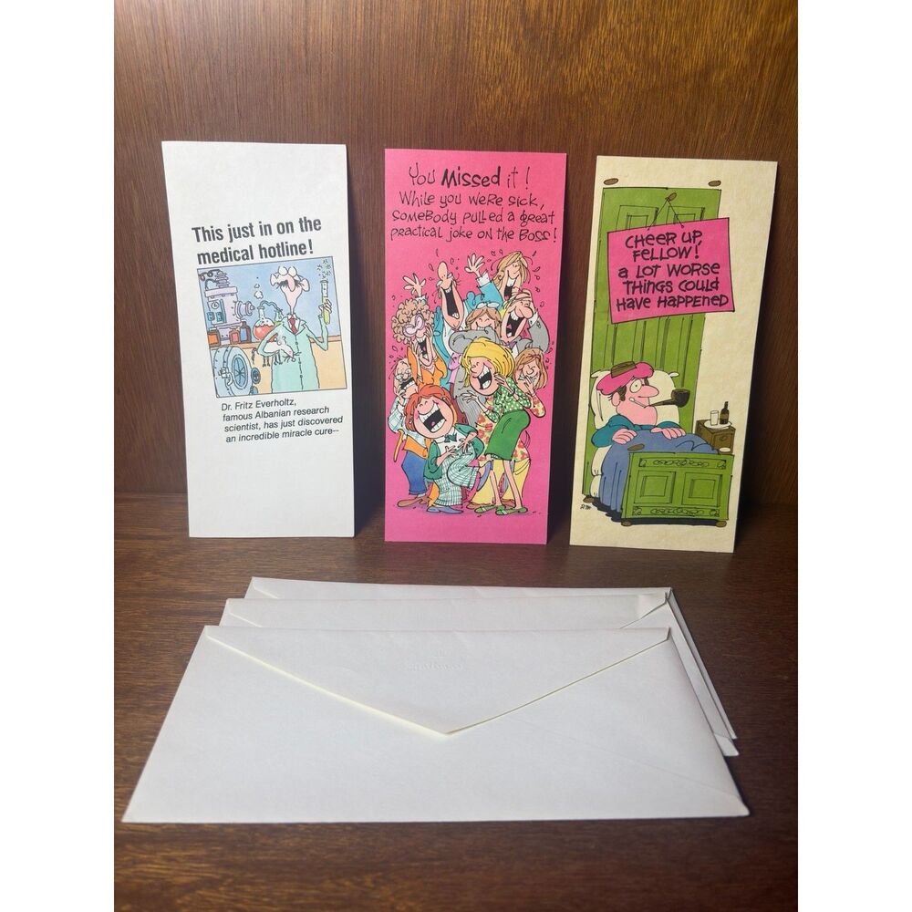 70s Vintage Hallmark Cards--Get Well Soon Cards set of 3